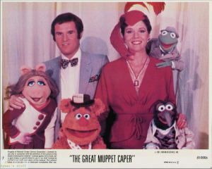 Charles Grodin, Diana Rigg and the main muppets in an original Theatrical Still from The Great Muppet Caper