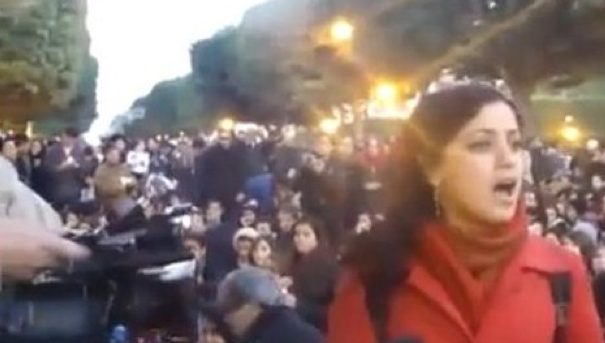 Amel Mathluthi Sings "My Word is Free" at the Barricades for the Tunisian Revolution that launched the Arab Spring in 2011