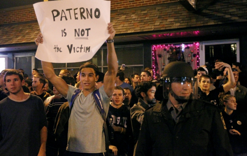 Penn State Students take to the streets after Paterno firing; bedlam erupts